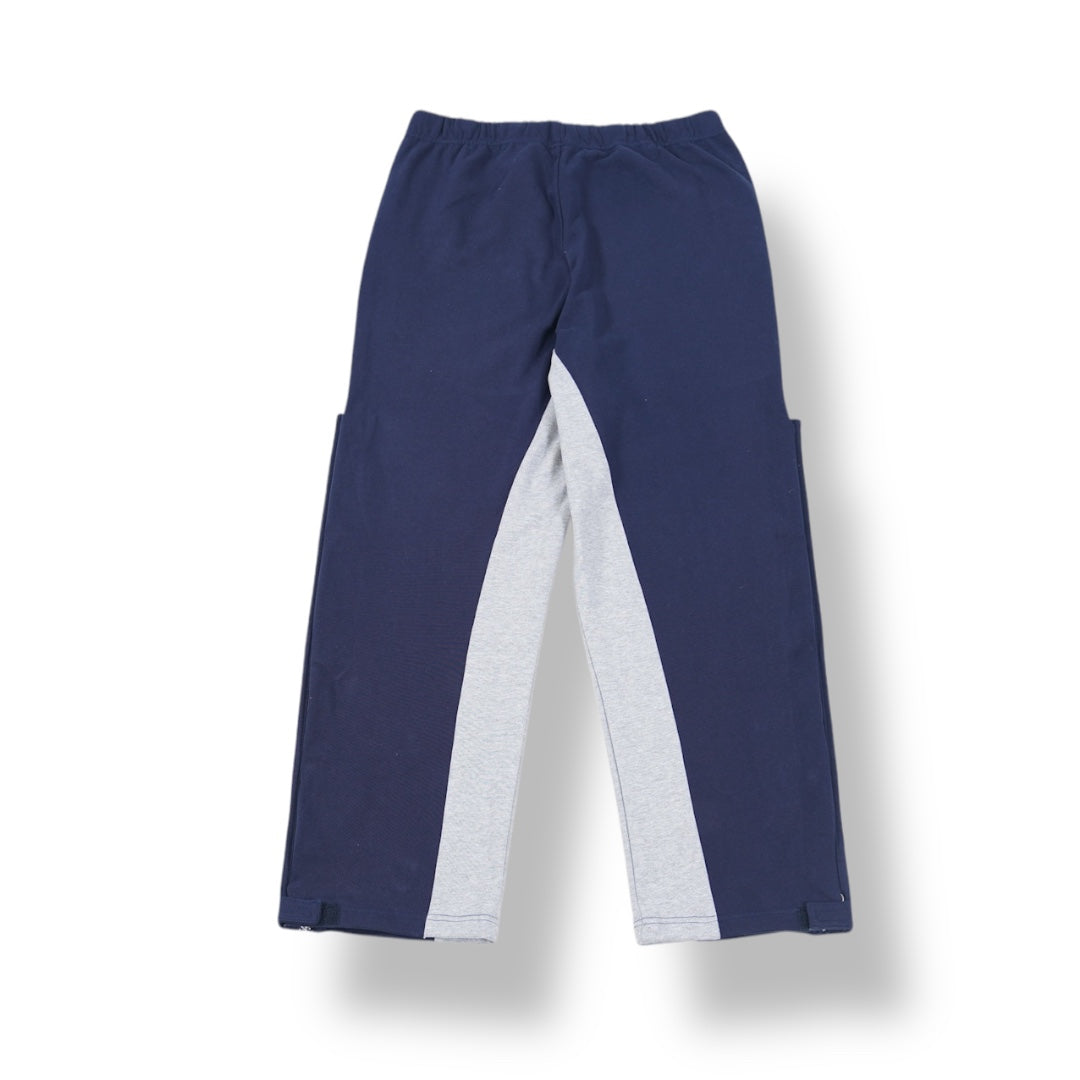 SIA "NAVY/GREY" Y2K SNAP SIDE ZIPPER WARM UP PANTS