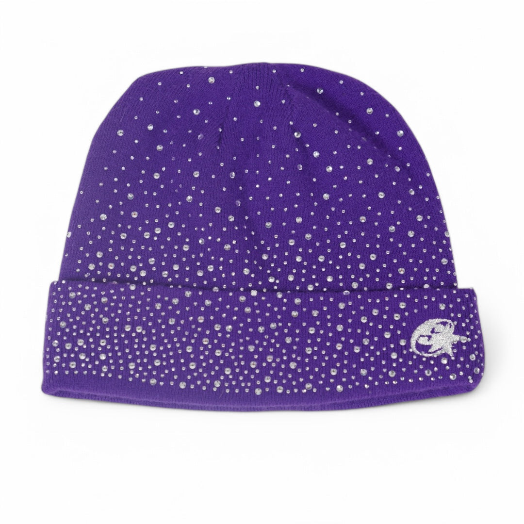 STREET CROWN CRYSTAL BEANIE  (PURPLE)