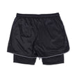 SIA-FIT “BLACK/REFLECTIVE MESH WORKOUT SHORTS