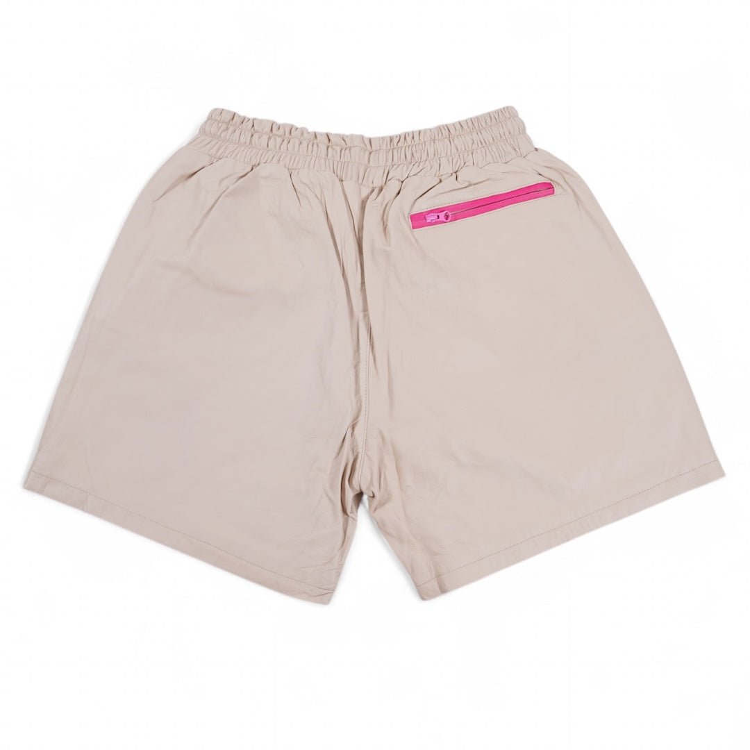 SIA "CREAM/PINK" LEATHER FLAME SHORTS