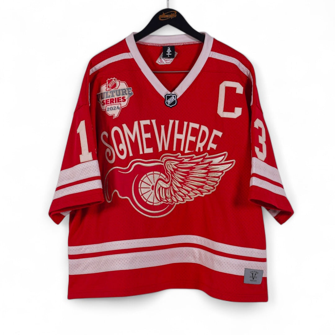 SIA "SIA WINGS " RED/TAN BOX CUT HOCKEY JERSEY