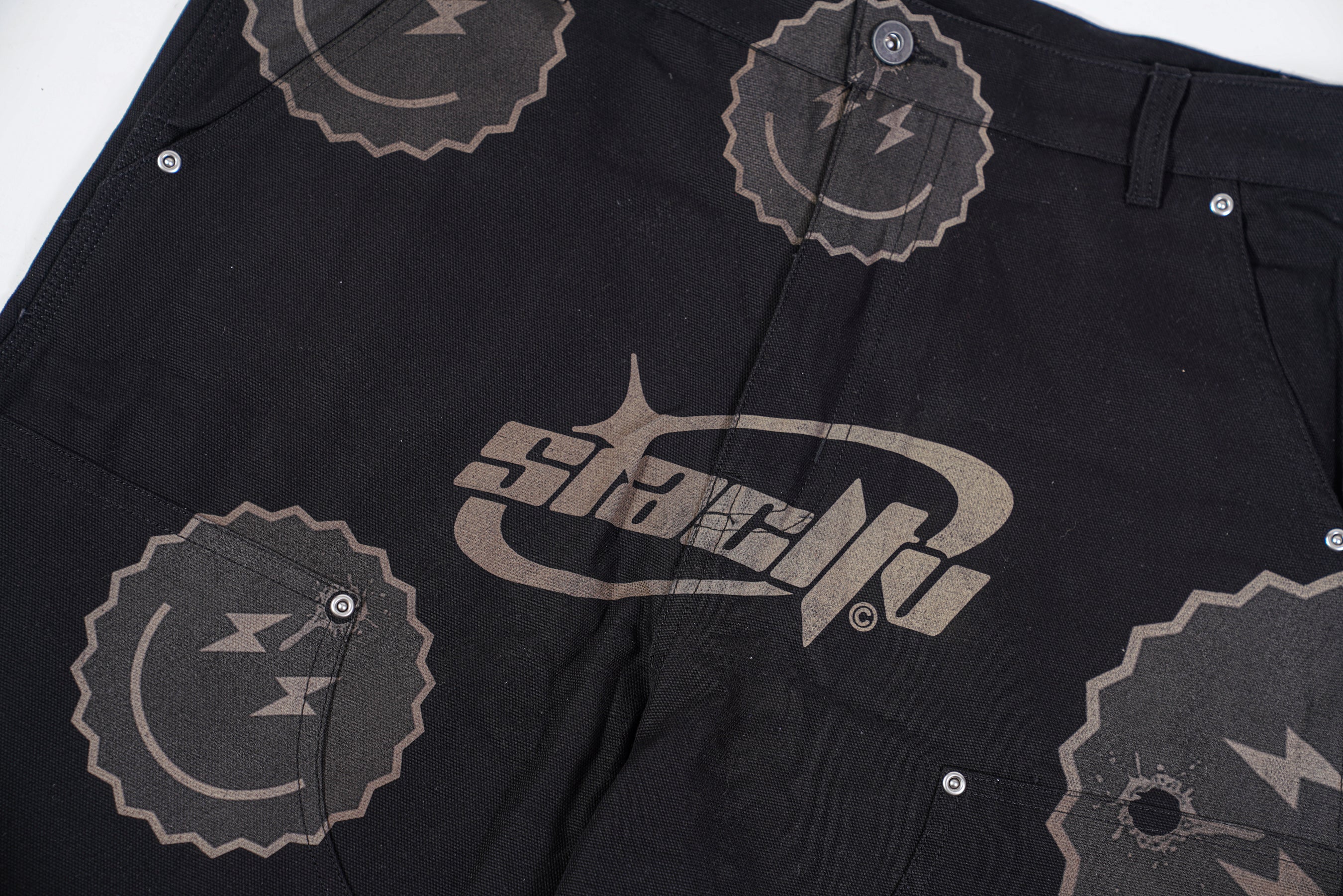 SIA LABS CUSTOM MADE “BLACK” Y2K AMH CARPENTER SHORTS
