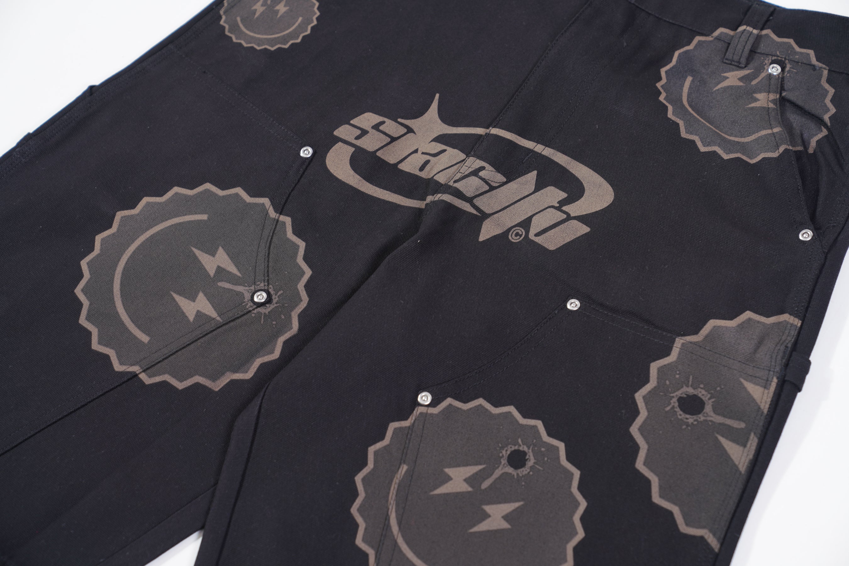 SIA LABS CUSTOM MADE “BLACK” Y2K AMH CARPENTER SHORTS