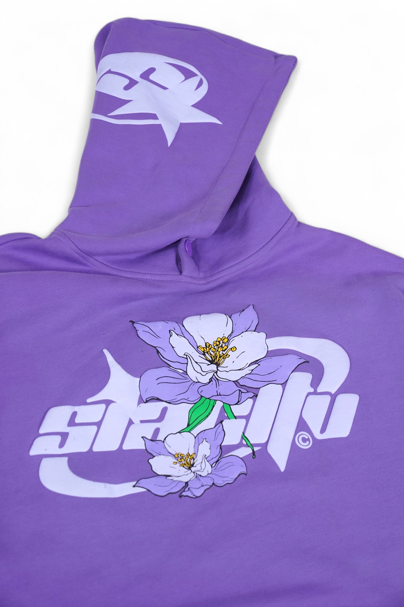"AQUILEGIA CAERULEA" PUFF PRINT FLOWER HOODIE (BACK2SCHOOL)