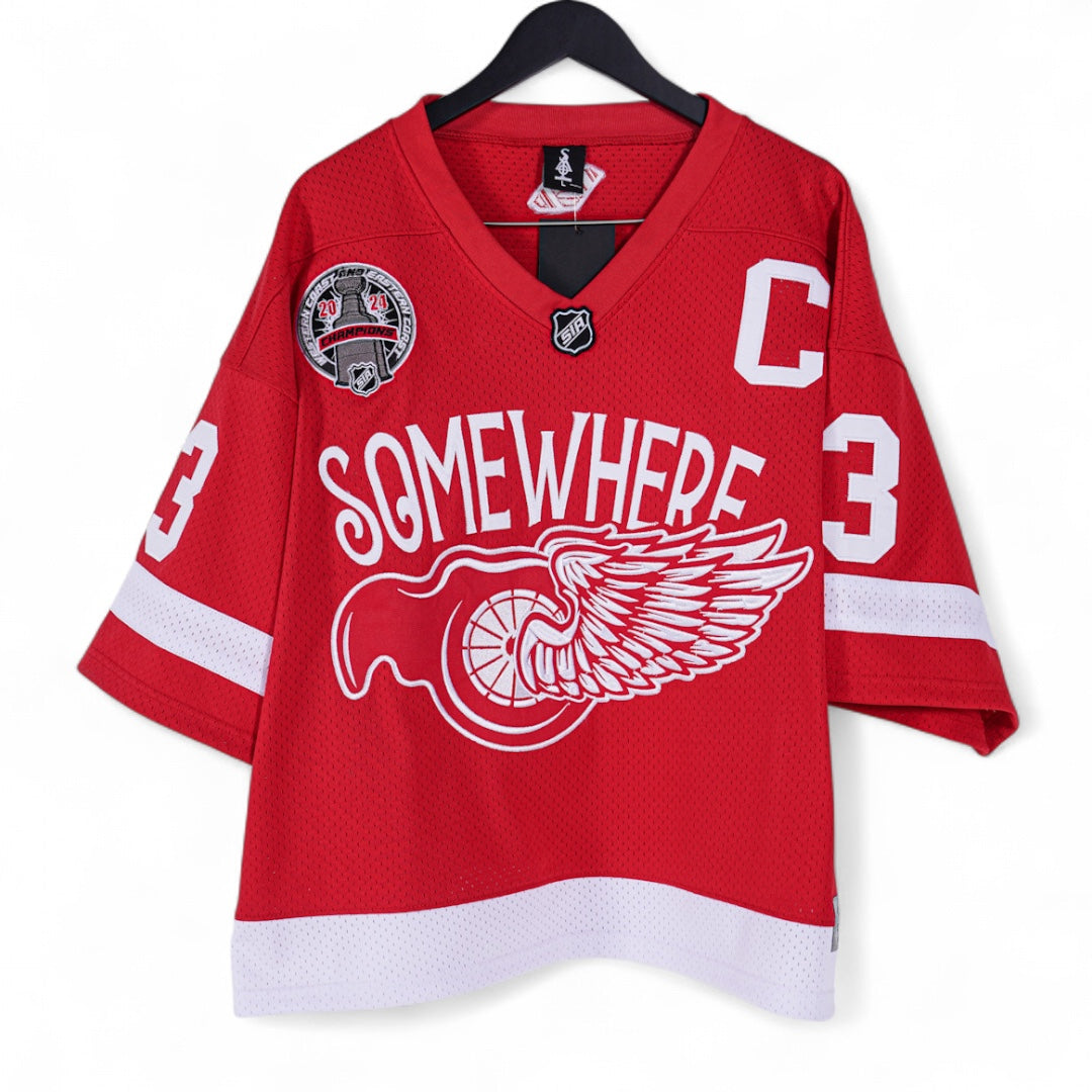 "SIA WINGS " RED/WHITE BOX CUT HOCKEY JERSEY (BACK2SCHOOL)