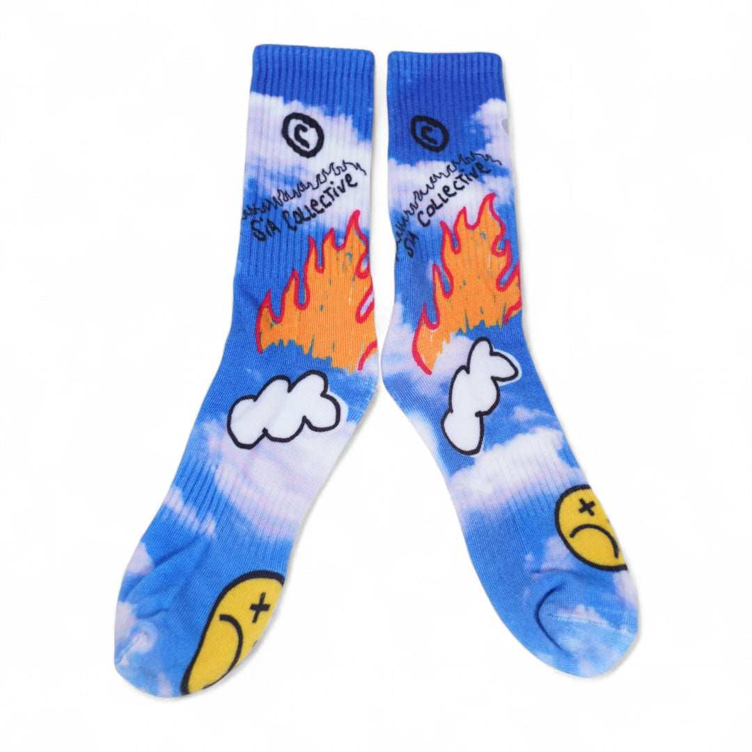 SIA "CLOUDS " SKY BLUE SOCKS