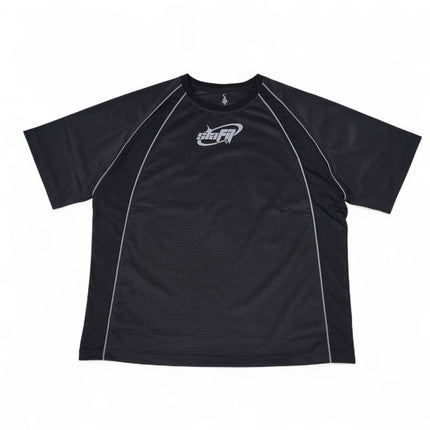 SIA-FIT “BLACK/REFLECTIVE MESH WORKOUT SHRIT