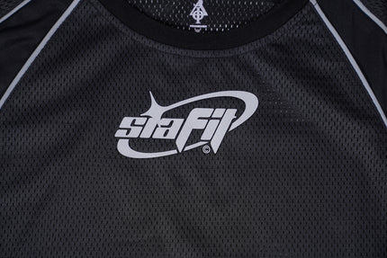SIA-FIT “BLACK/REFLECTIVE MESH WORKOUT SHRIT