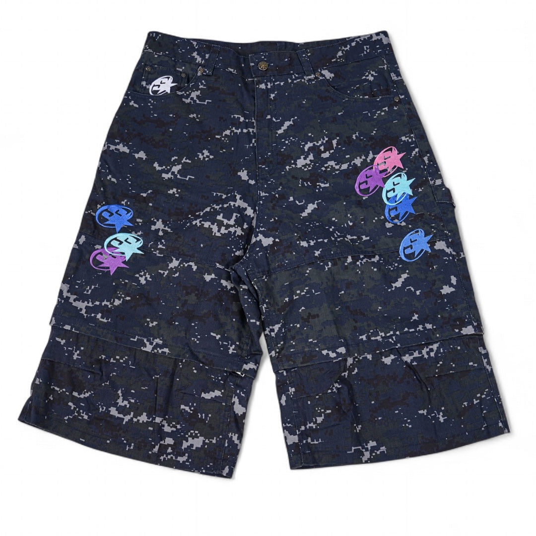 “NAVY” DIGITAL CAMO RIPSTOP CONVERTIBLE SHORTS (BACK2SCHOOL)