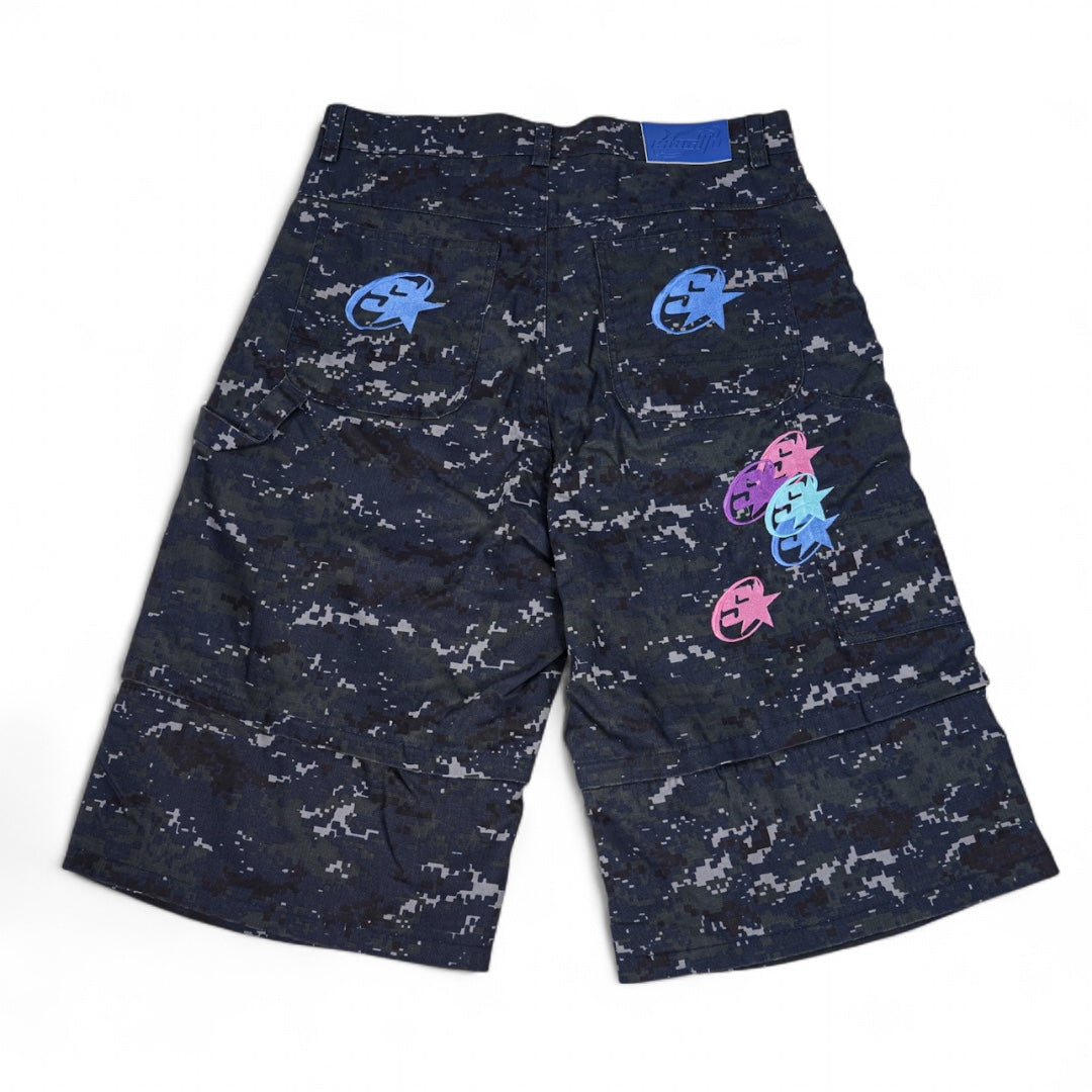 “NAVY” DIGITAL CAMO RIPSTOP CONVERTIBLE SHORTS (BACK2SCHOOL)