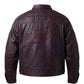 LEATHER MOTO JACKET (BURGUNDY)