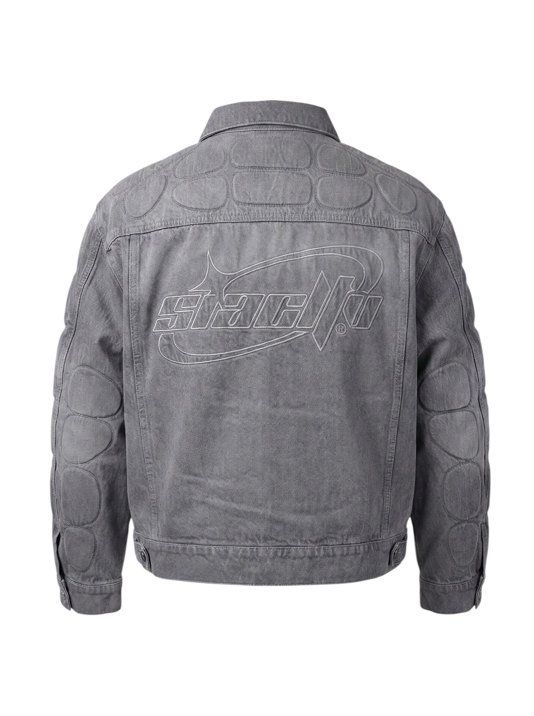 MOTO DENIM JACKET (Grey)
