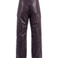LEATHER MOTO PADDED PANTS (BURGUNDY)