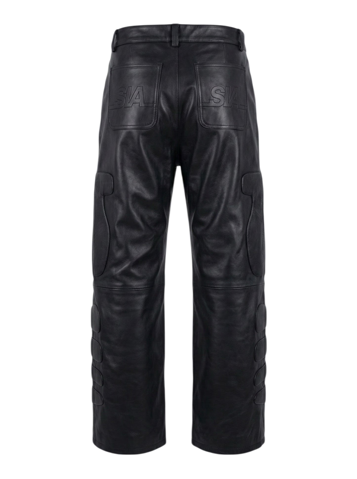 LEATHER MOTO PADDED PANTS (BLACK)