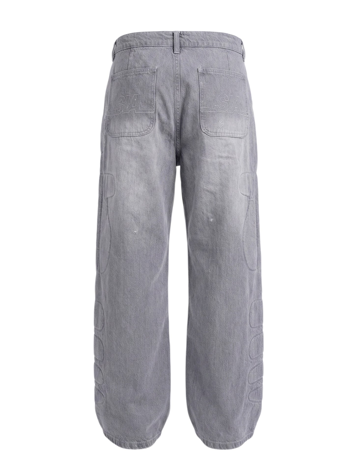 MOTO DENIM PADDED PANTS (GREY)