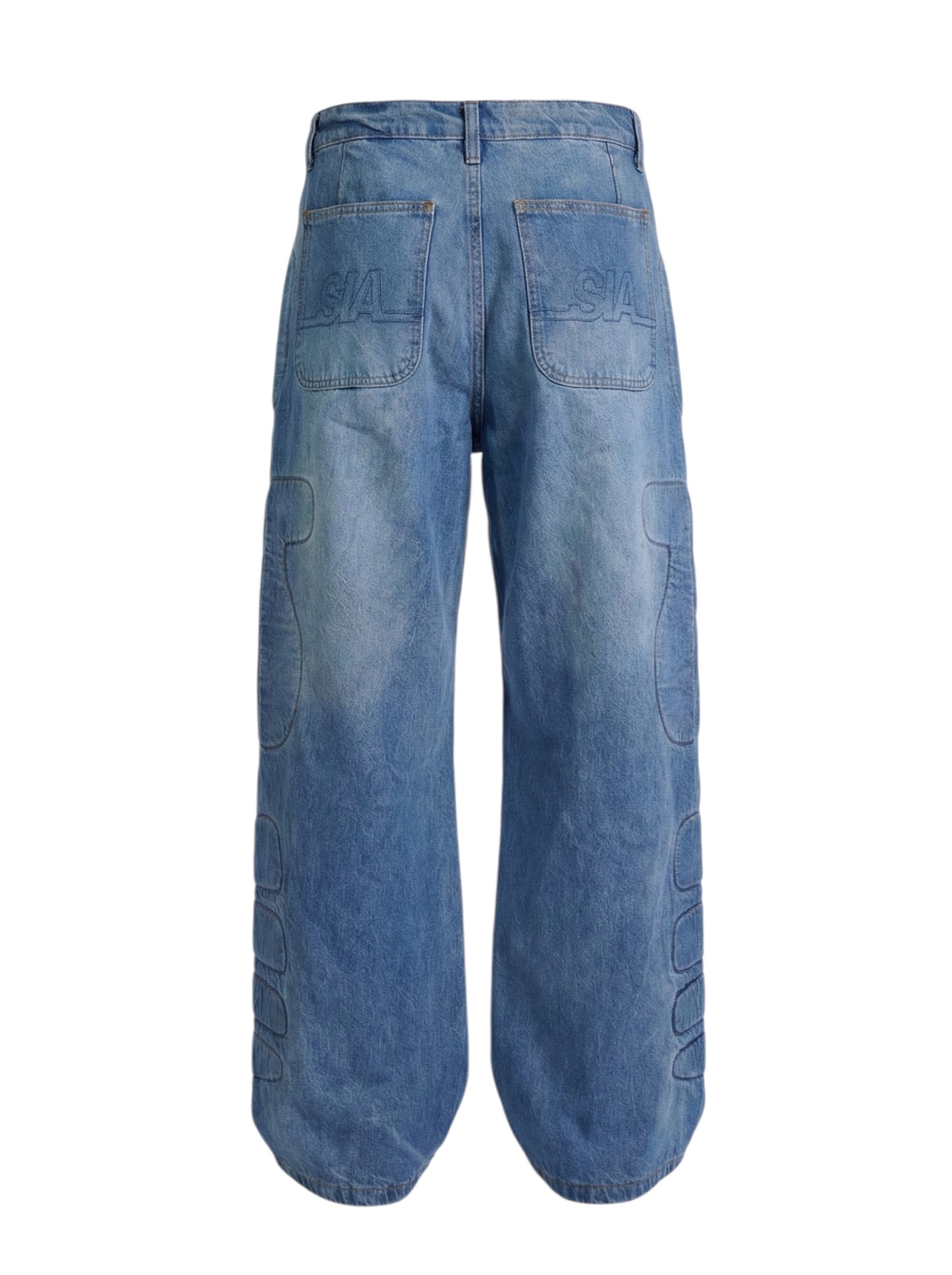 MOTO DENIM PADDED PANTS (BLUE)