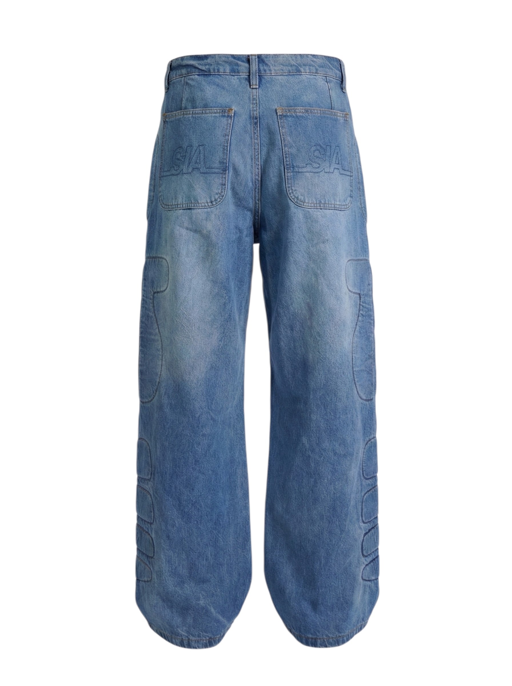 MOTO DENIM PADDED PANTS (BLUE)