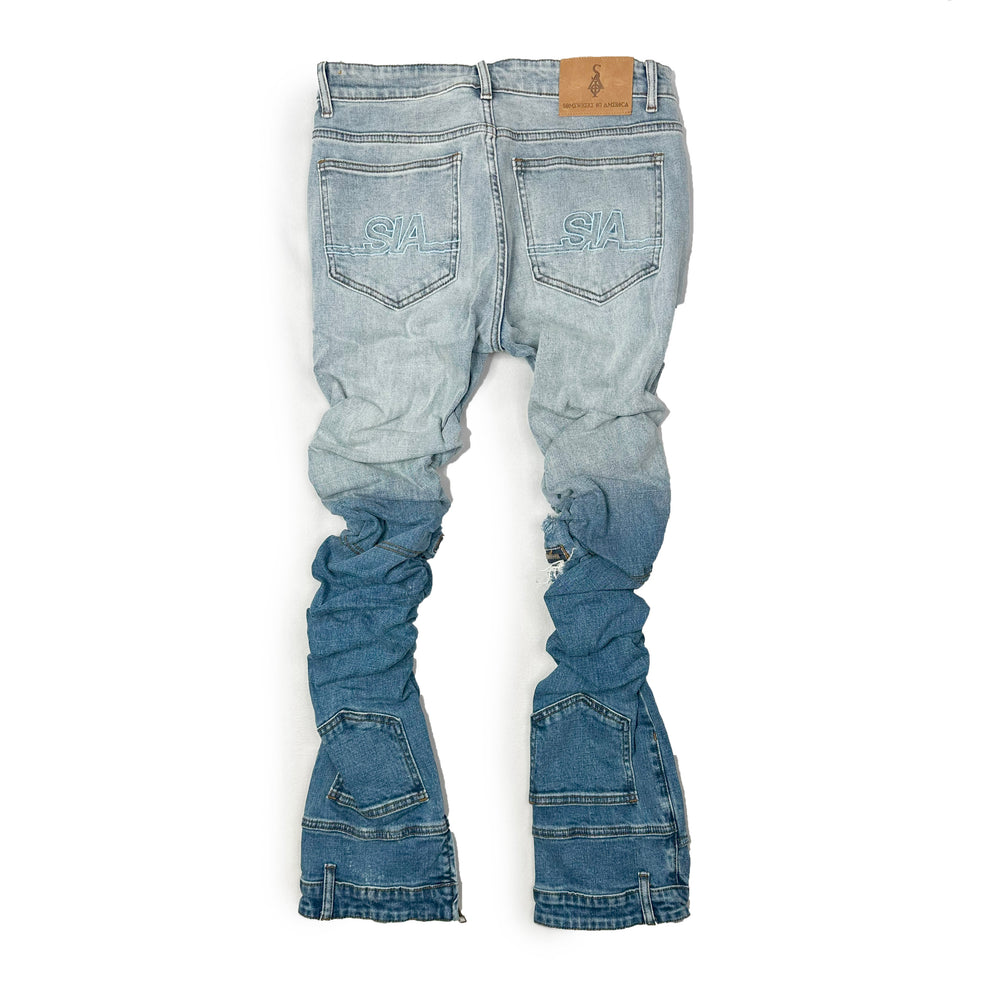 
                  
                    Load image into Gallery viewer, SIA STACKED &amp;quot;UPSIDE-DOWN&amp;quot; JEANS
                  
                