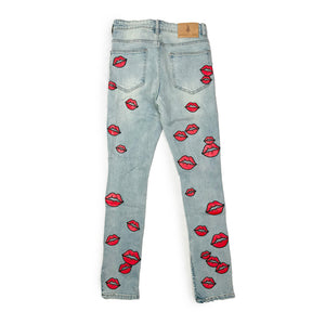 
                  
                    Load image into Gallery viewer, SIA &amp;quot;LOVER BOY&amp;quot; RED LIP JEANS
                  
                