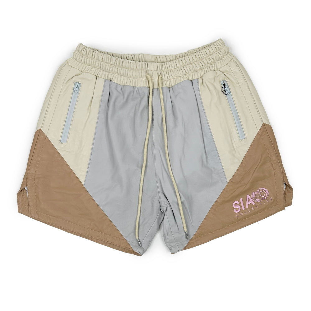 
                  
                    Load image into Gallery viewer, SIA &amp;quot;CREAM&amp;quot; LEATHER SHORTS
                  
                