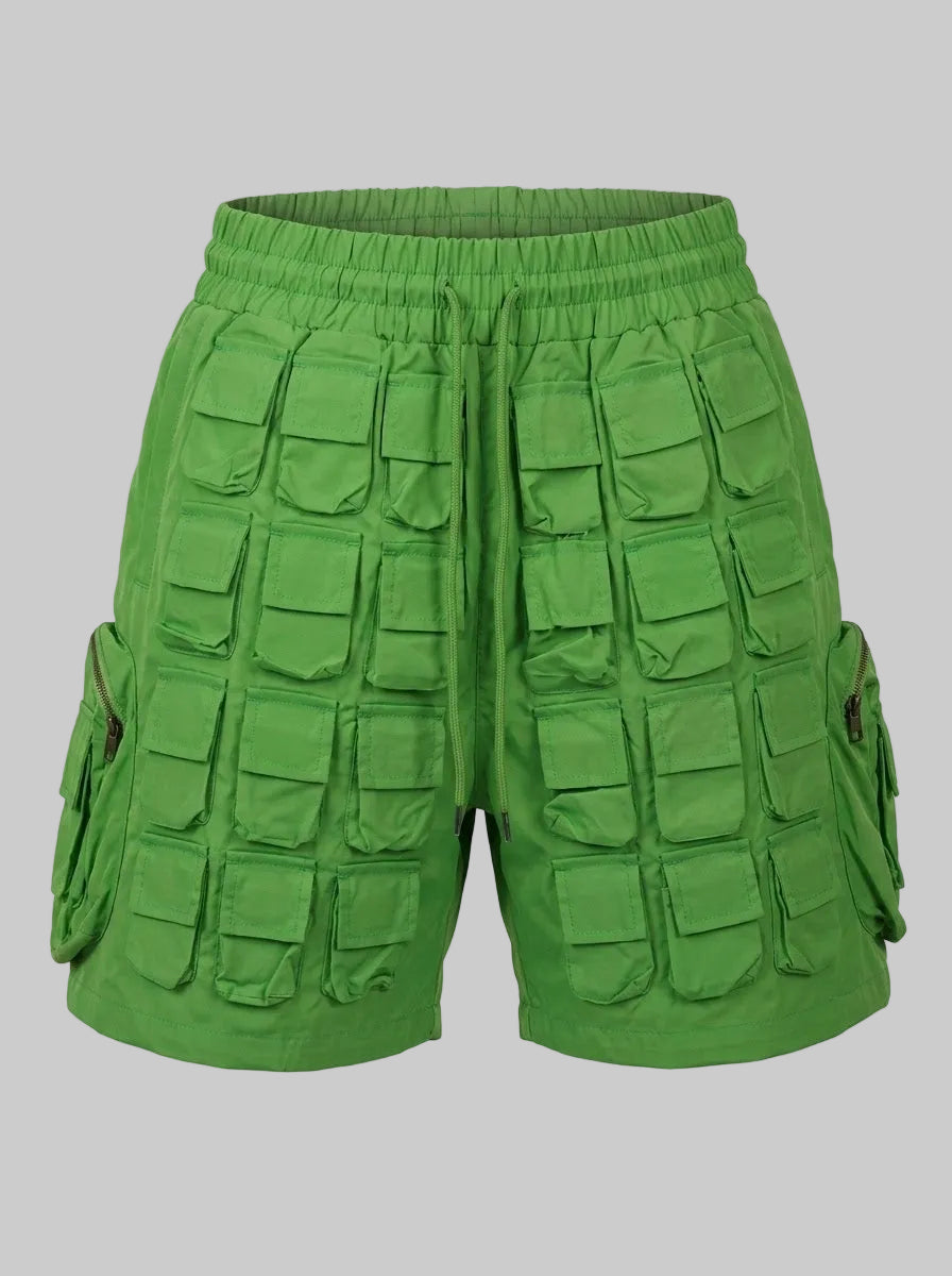 Multi-Pocket Shorts (SLIME)