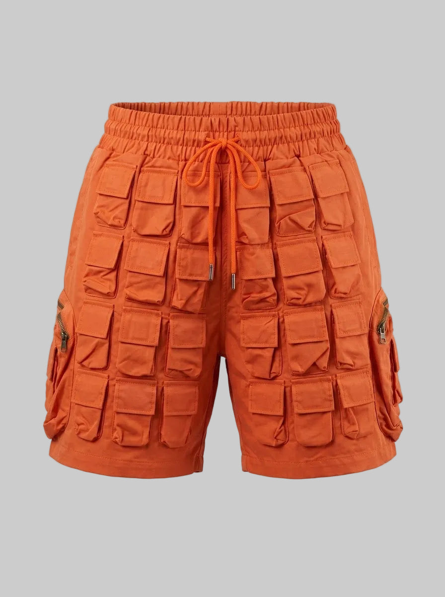 Multi-Pocket Shorts (ORANGE)