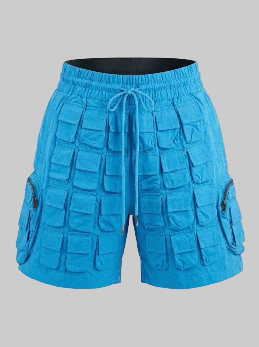 Multi-Pocket Shorts (SKY BLUE)