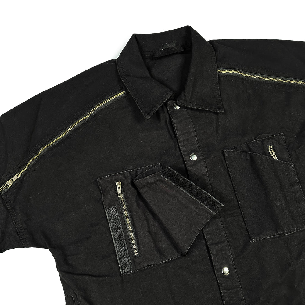 
                  
                    Load image into Gallery viewer, SIA &amp;quot; PRE-WASH BLACK&amp;quot; ZIPPERED CANVAS JACKET
                  
                