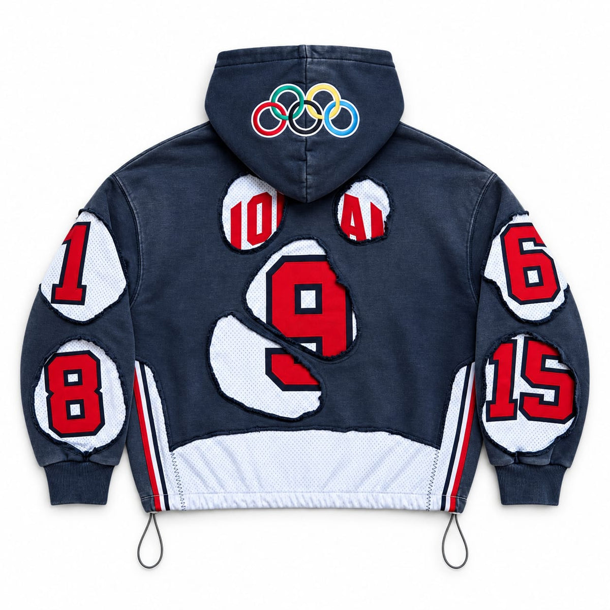 (PREORDER!!!!!) HANDMADE UPCYCLE HOODIE - DREAMTEAM (NAVY)