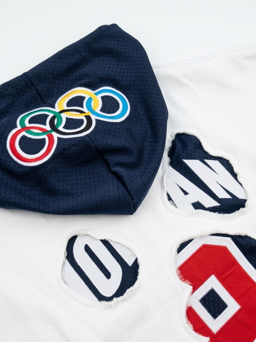 (PREORDER!!!!!) HANDMADE UPCYCLE HOODIE - DREAM TEAM (WHITE)