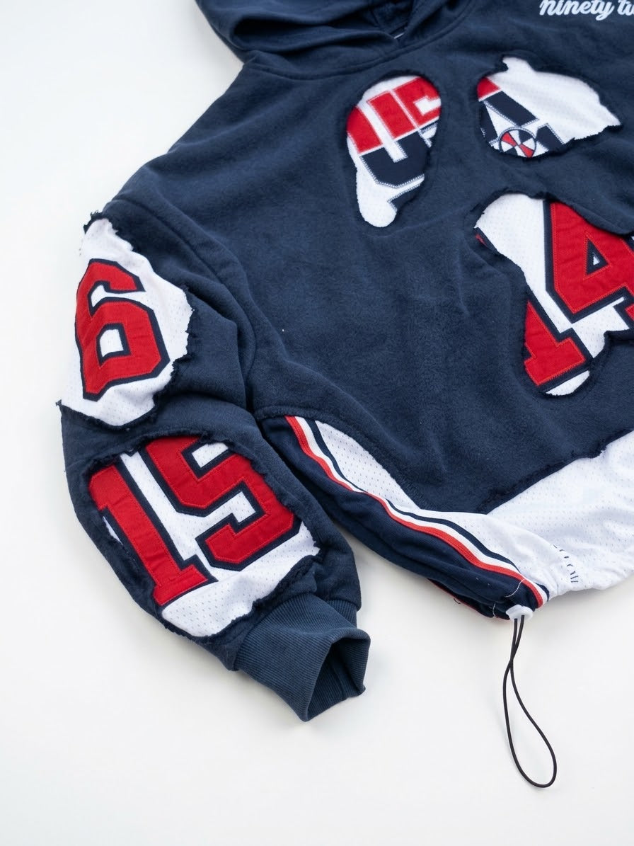 (PREORDER!!!!!) HANDMADE UPCYCLE HOODIE - DREAMTEAM (NAVY)