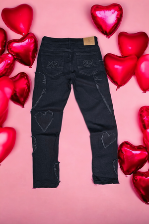 
                  
                    Load image into Gallery viewer, SIA BLACK  &amp;quot;DENIM HEARTS&amp;quot; JEANS
                  
                