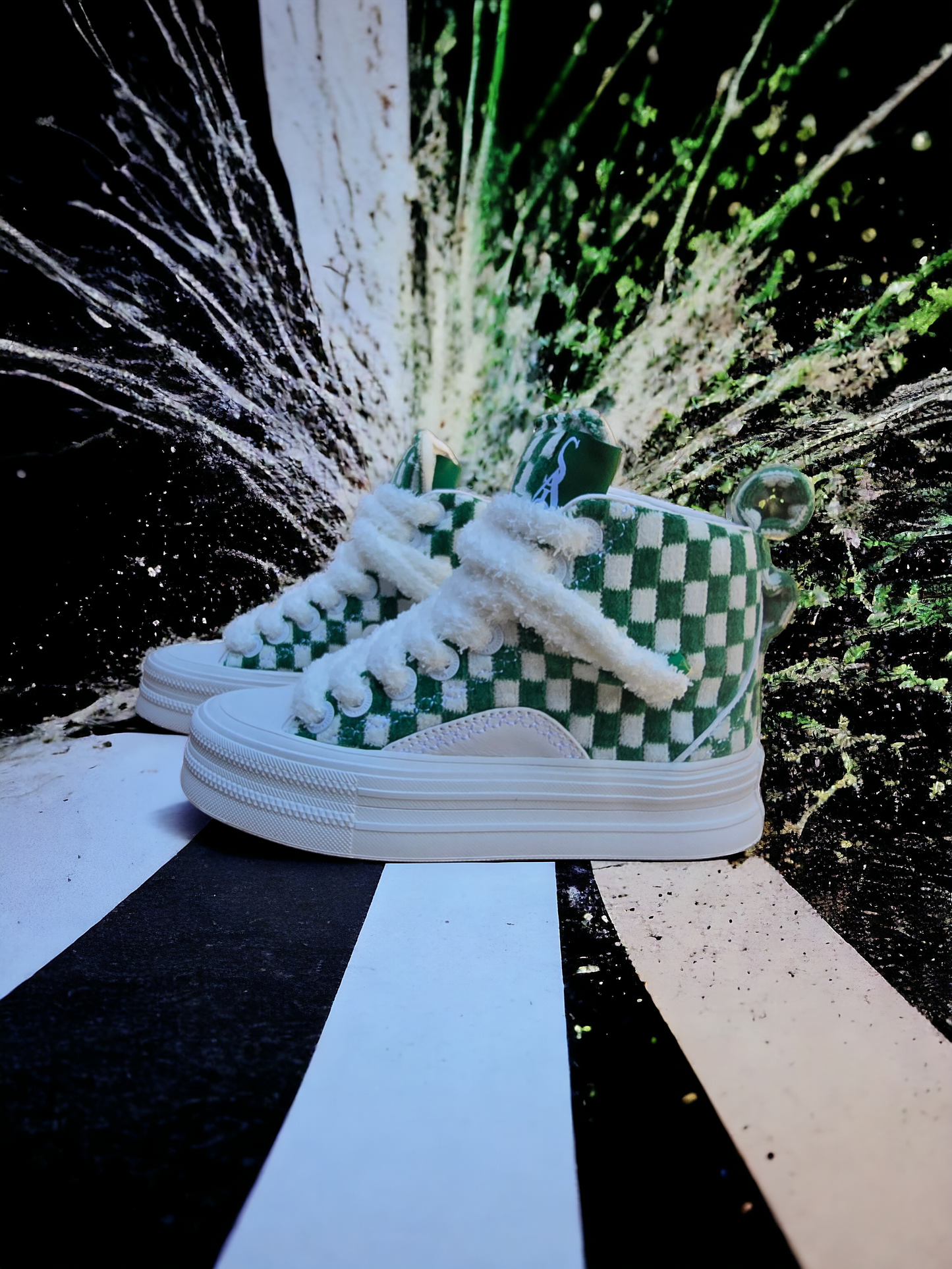 SIA KIDS "GREEN N WHITE CHECKERED " RERUN HIGH (BACK2SCHOOL)