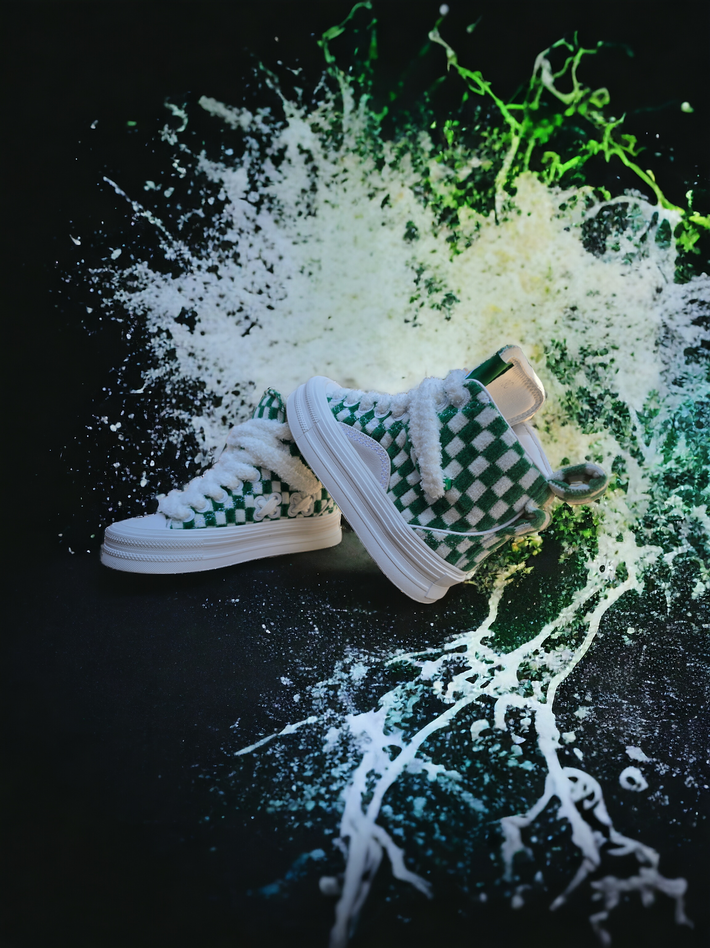 SIA KIDS "GREEN N WHITE CHECKERED " RERUN HIGH (BACK2SCHOOL)