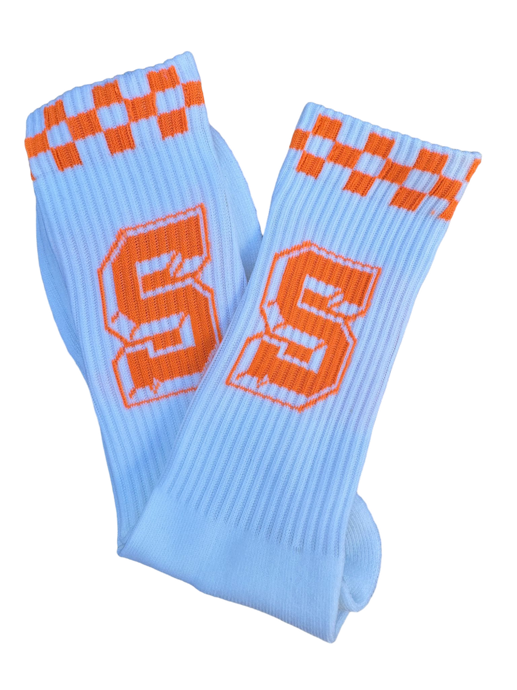 FW/24 SIA "ORANGE" GLOW CHECKERED VARSITY SOCKS