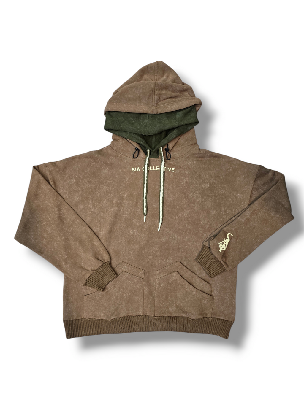 FW/24 SIA "COFFEE/OLIVE" STACKED DOUBLE HOODIE