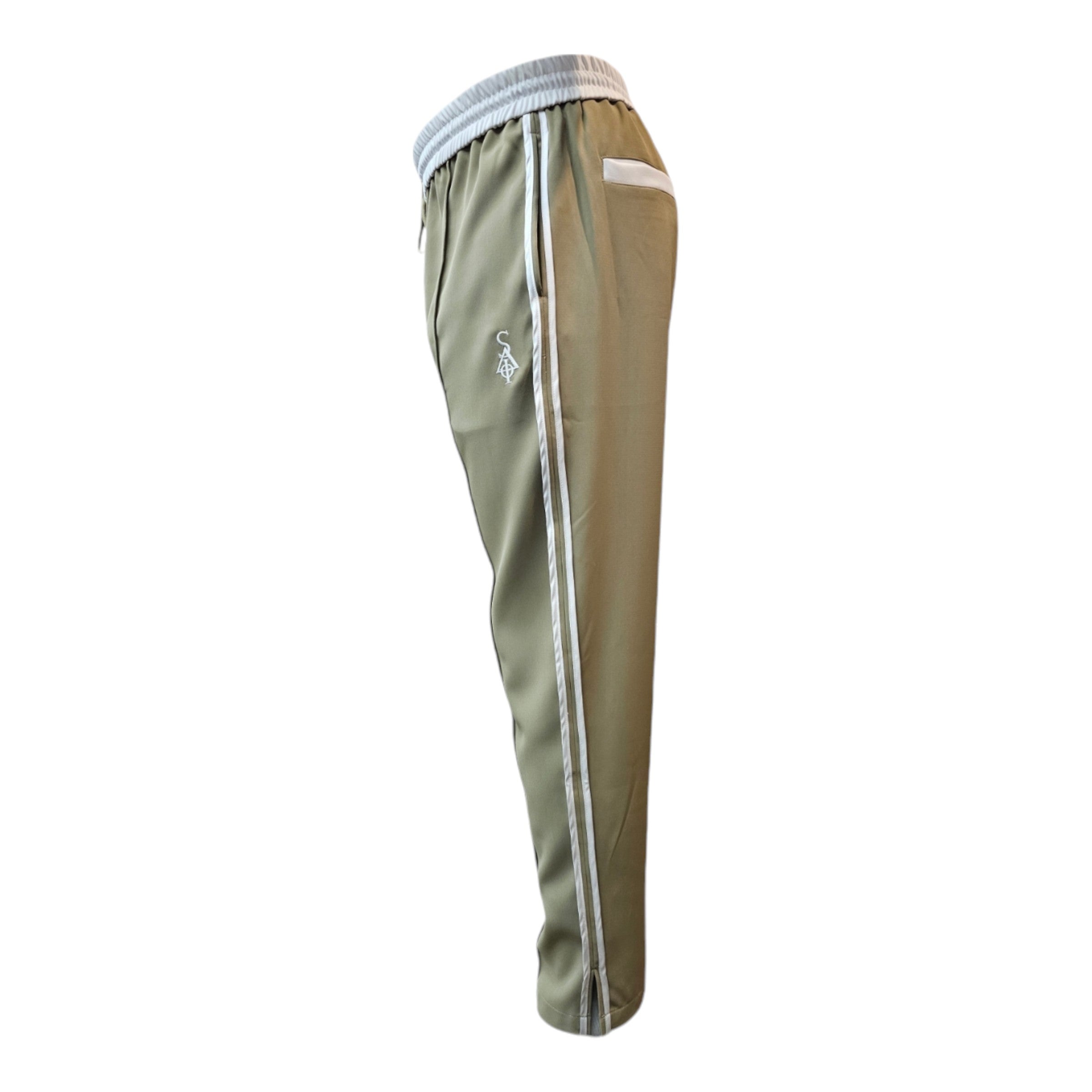 FW/24 SIA "KHAKI/WHITE TRIM TRACKPANTS