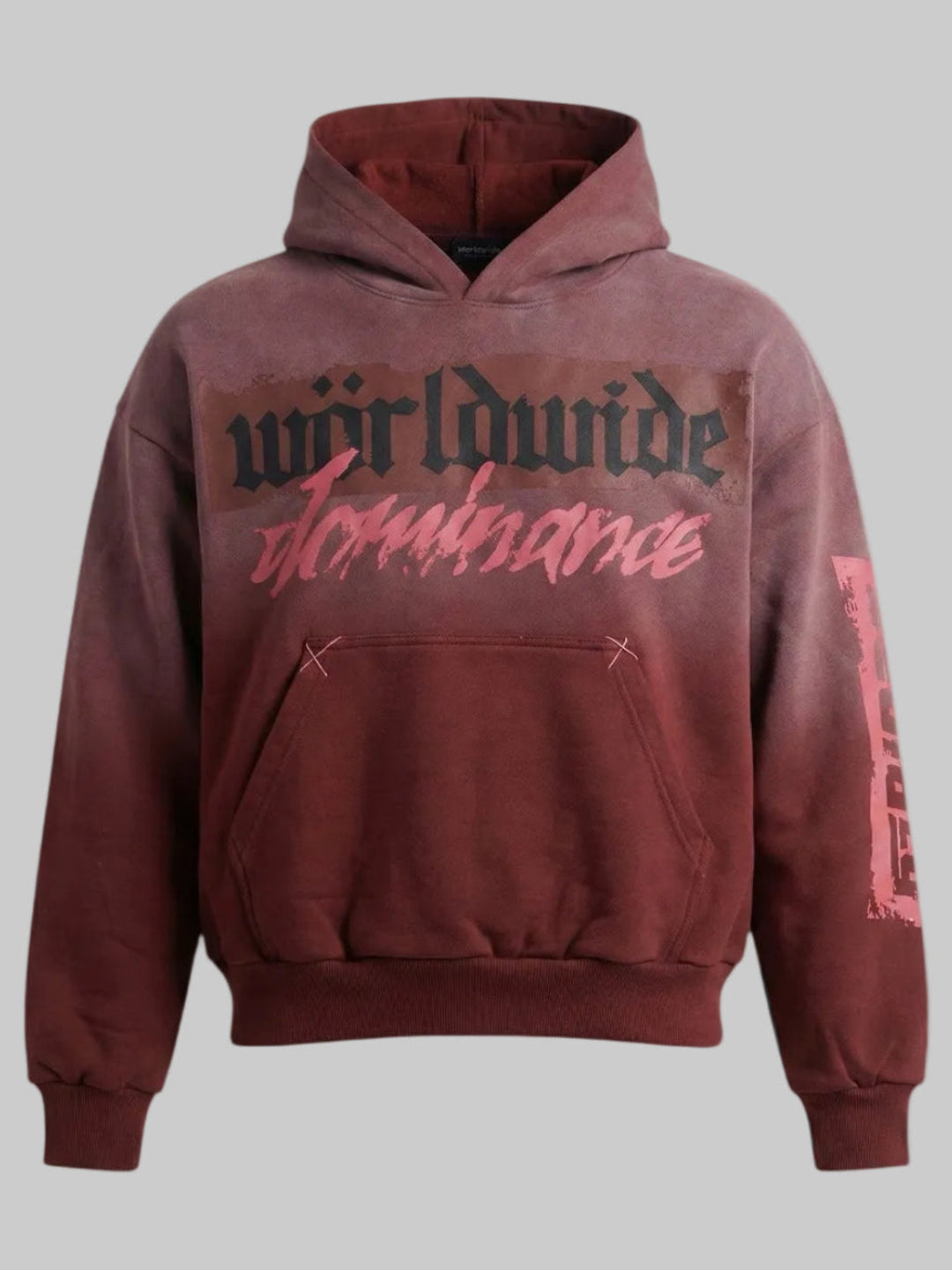 Worldwide Dominance Vintage Graphic Hoodie (Cognac) (BACK2SCHOOL)