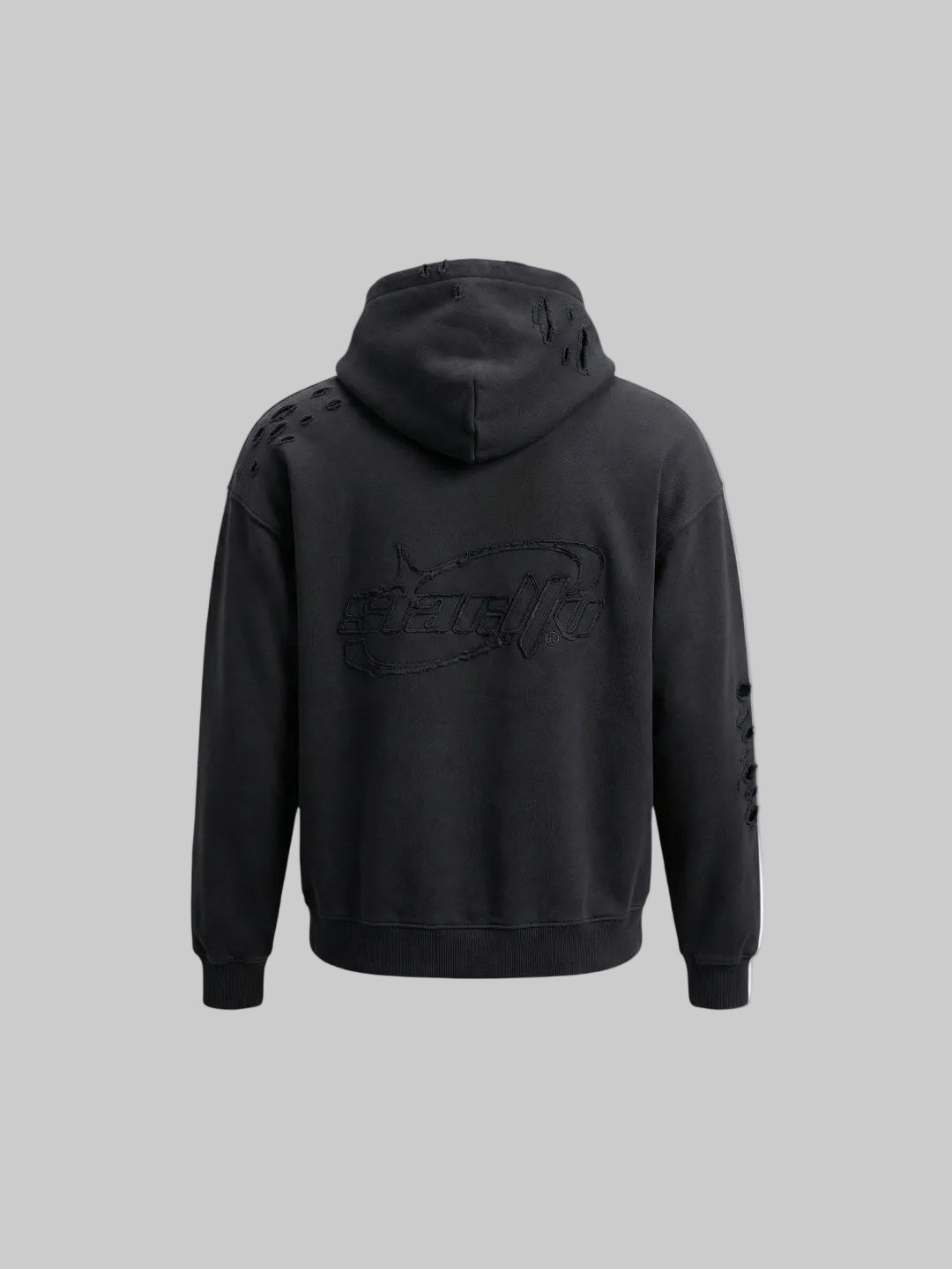 Distressed Relaxed Hoodie (black)
