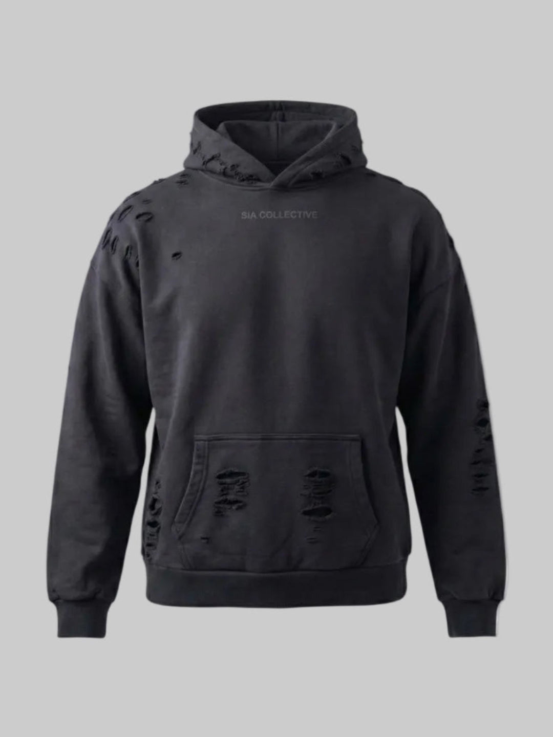 Distressed Relaxed Hoodie (black)