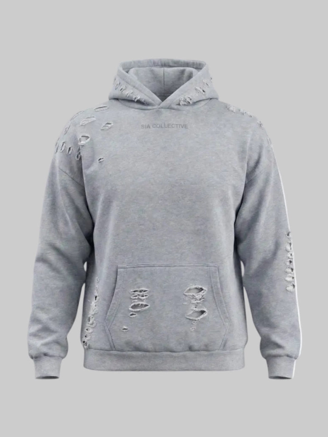 Distressed Relaxed Hoodie (Gray)