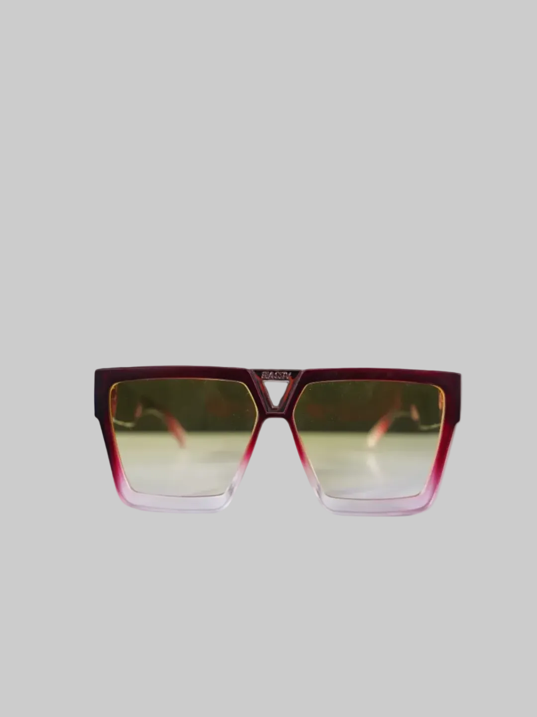 CUBAN CHAIN GLASSES (Burgundy Fade)