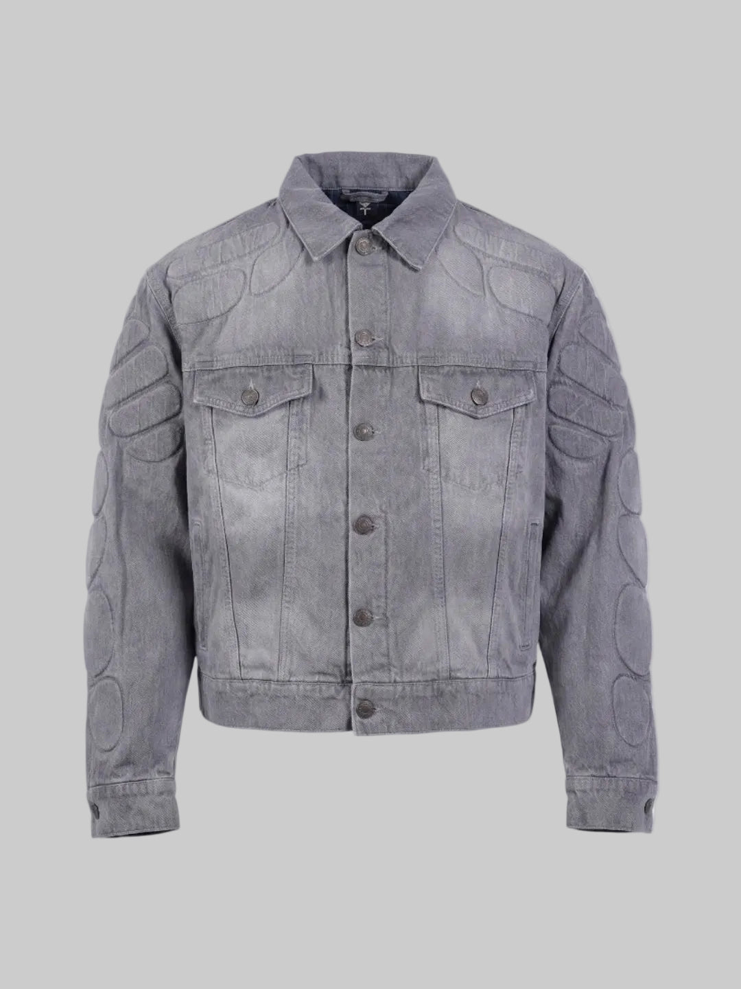 MOTO DENIM JACKET (Grey)