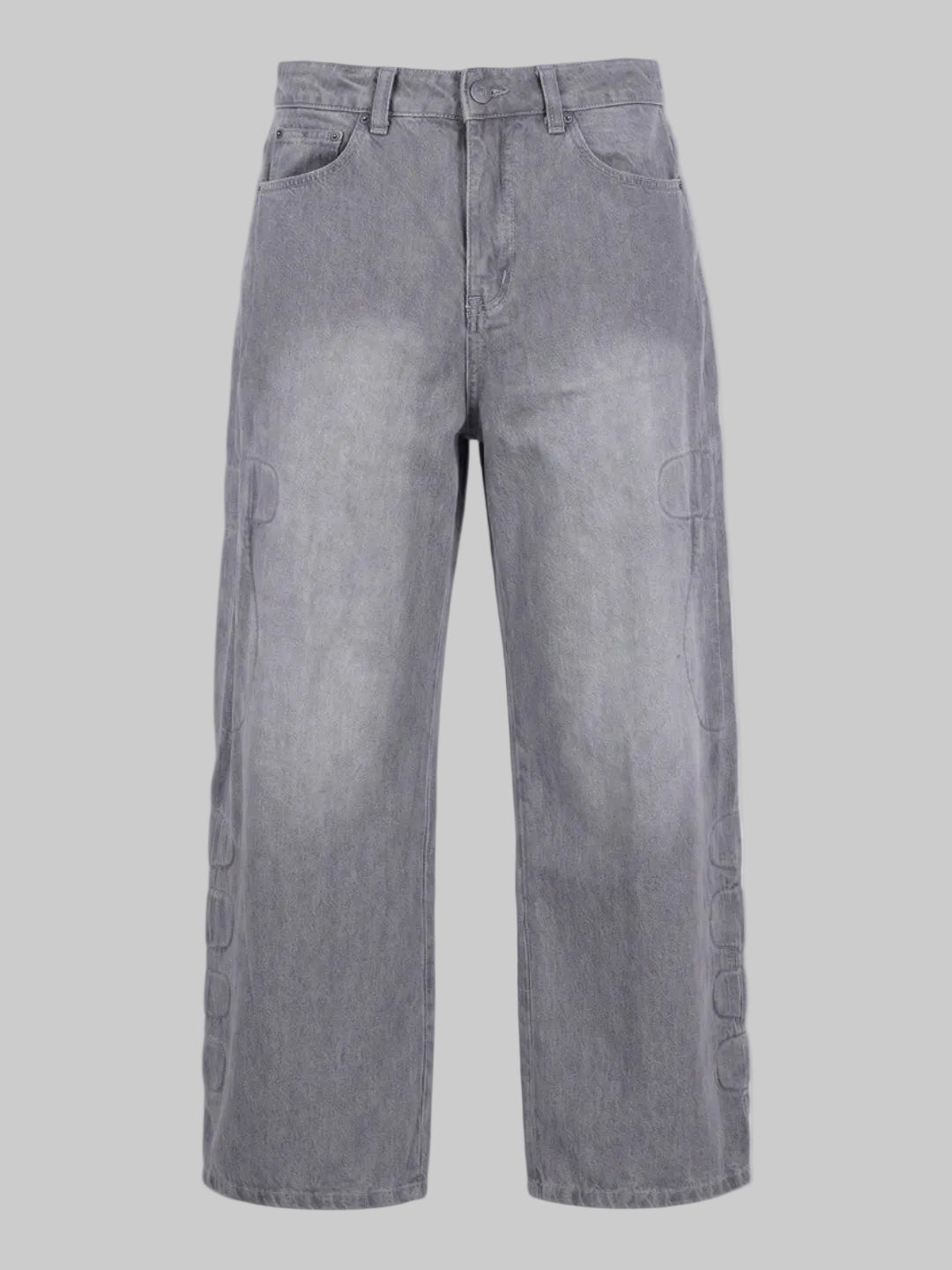 MOTO DENIM PADDED PANTS (GREY)