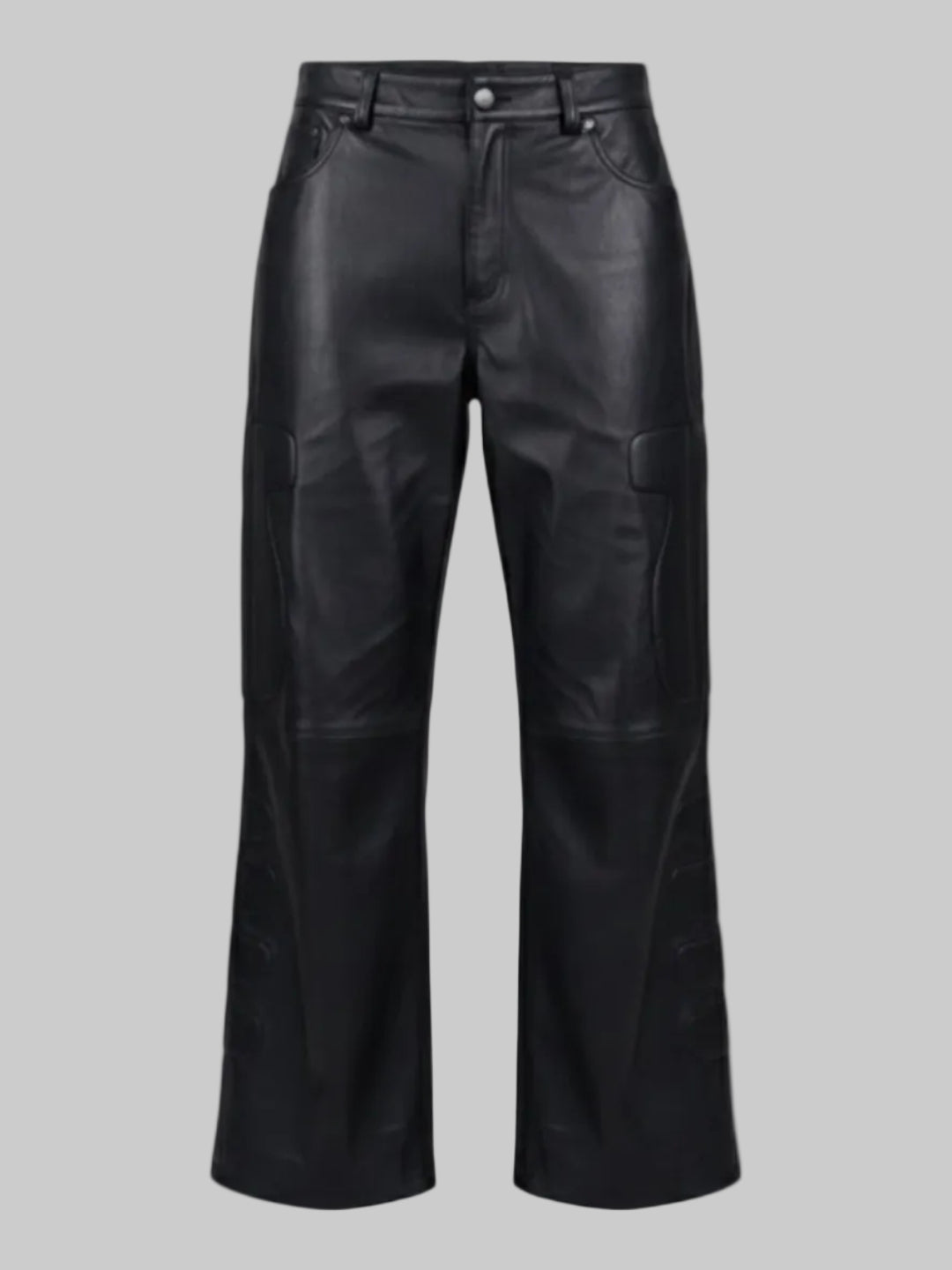 LEATHER MOTO PADDED PANTS (BLACK)