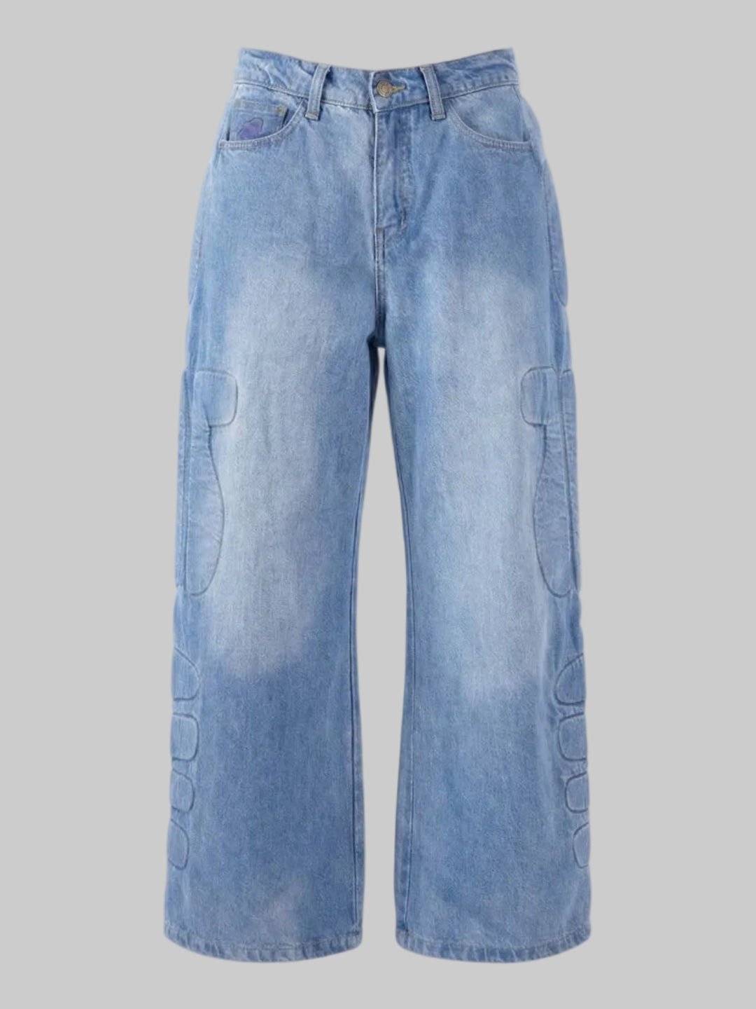 MOTO DENIM PADDED PANTS (BLUE)