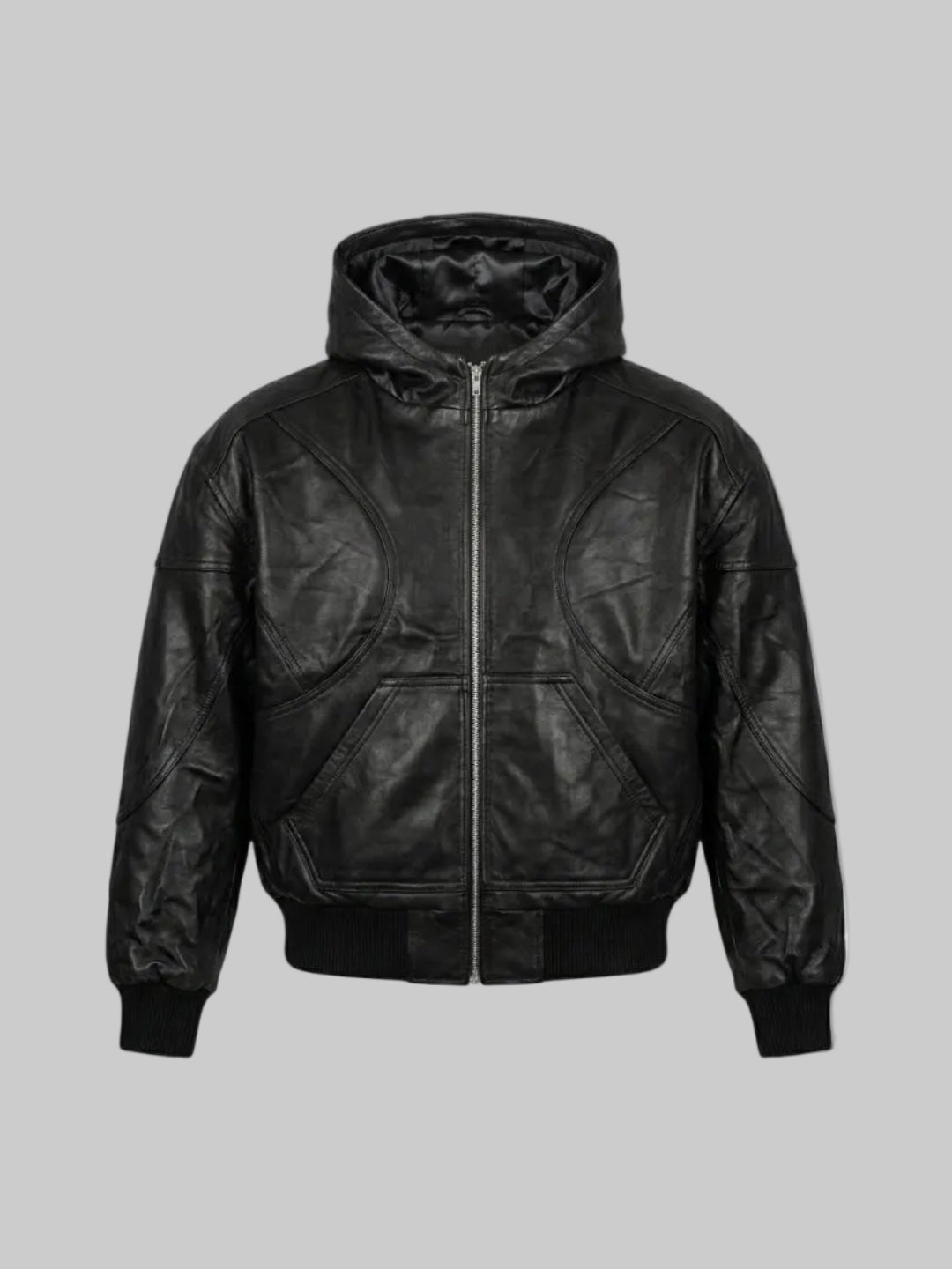 ALIEN LEATHER HOODIE (ALLBLACK)