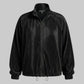 SIA HER RELAXED PLISSE JACKET (BLACK)