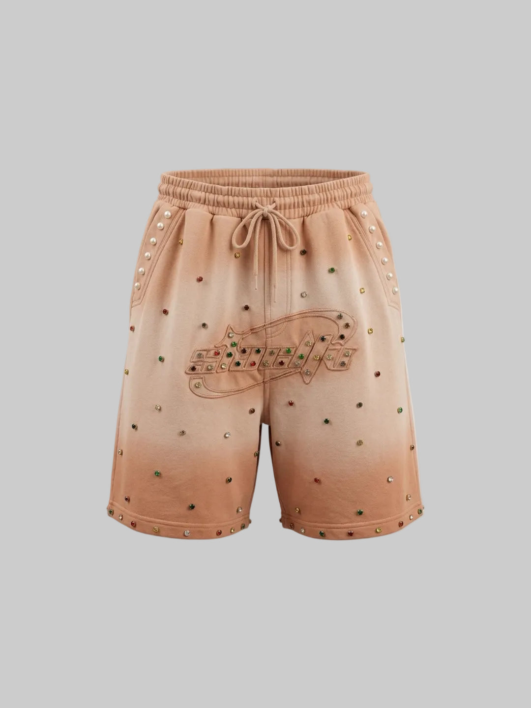 STAR-STUDDED SHORTS (TAN)