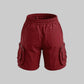Multi-Pocket Shorts (RED WINE)